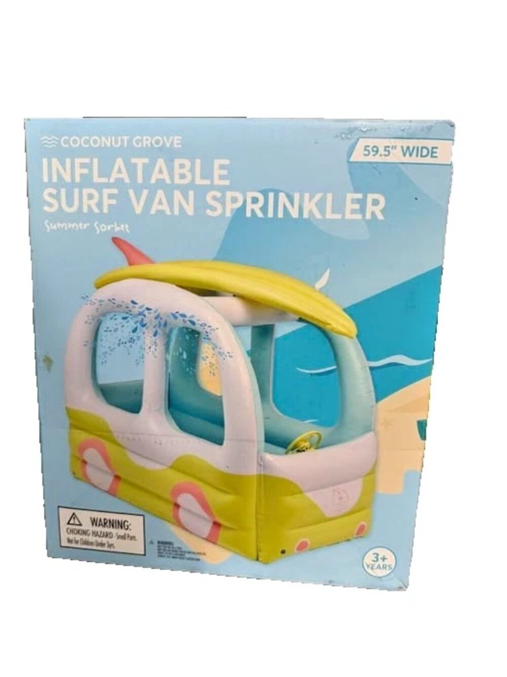 Coconut Grove Inflatable Surf Van Sprinkler "Brand New In Original Box